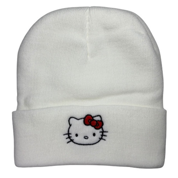 Caciulita Alba Hello Kitty