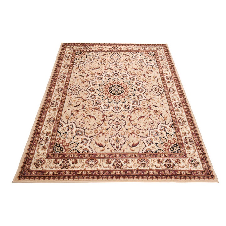Tapiso Atlas Covor pentru living, dormitor Traditional Crema lumina Bej Mosaic Floral - 220 x 300 cm
