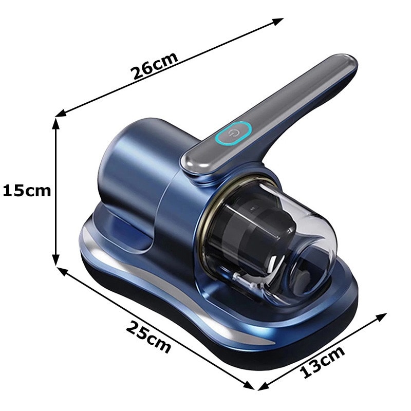 Aspirator antiacarieni pentru persoanele cu alergii, cu raze UV si filltru HEPA CLASStitude, reincarcabil la USB, ideal pentru dormitor, lenjerie de pat, perne, canapea, saltea, par animale si praf, pentru curatarea covoarelor, capacitate 0.5L, Albastru