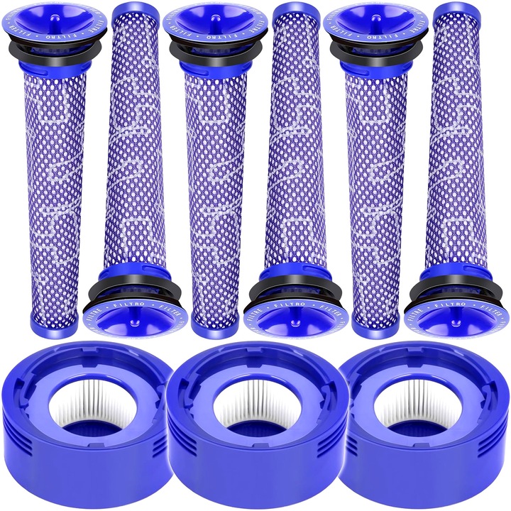 Set Filtre Aspirator Renew Force, Compatibil cu Dyson V7 si V8, Filtrare HEPA Avansata, Reutilizabile, Usor de Instalat, Durabile, Lavabile, Eficienta Ridicata, Protectie impotriva alergenilor