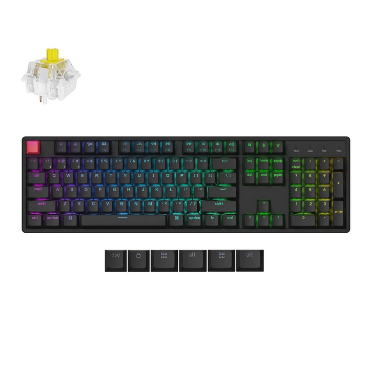 Клавиатура Keychron K10 версия 2, Hot-Swappable, Bluetooth 5.2, RGB LED, QMK/VIA, Super Switch Banana K10X-J4, безжична, механична