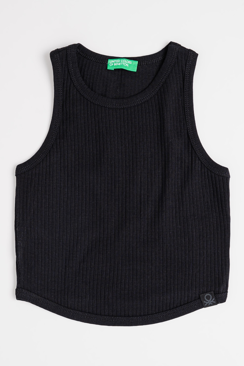 United Colors of Benetton, Top crop striat, Negru, 130 CM