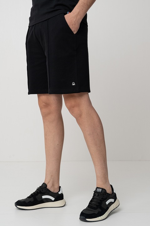 United Colors of Benetton, Pamut rövidnadrág oldalzsebekkel, Fekete