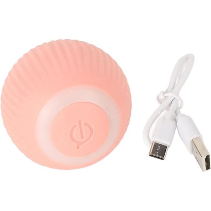 Jucarie interactiva care scapa minge in miscare pentru vibratii cu LED-uri pentru pisici