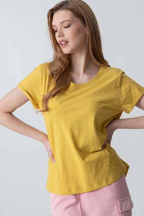 United Colors of Benetton, Tricou cu decolteu rotund, Galben mustar