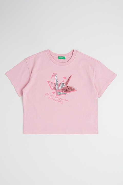 United Colors of Benetton, Flitteres pamutpóló, Rózsaszín