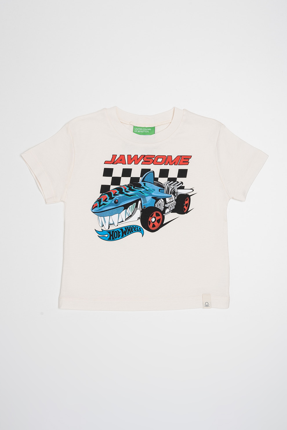 United Colors of Benetton, Tricou cu imprimeu Hot Wheels, Rosu, Galben pal, 90 CM