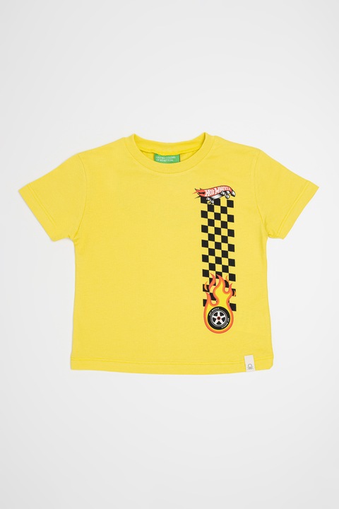 United Colors of Benetton, Тениска с шарка на Hot Wheels, Черен/Жълт