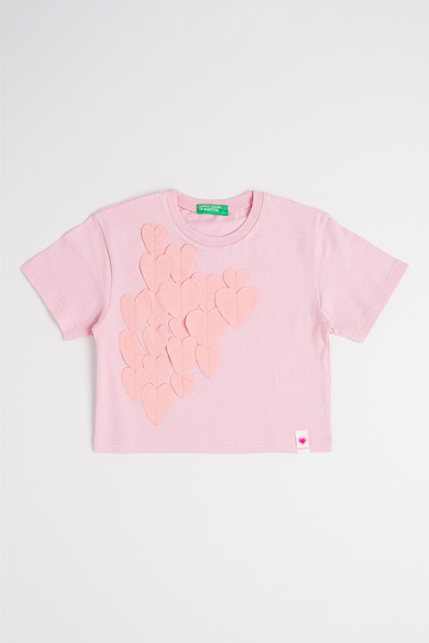 United Colors of Benetton, Kerek nyakú pamutpóló, Rózsaszín