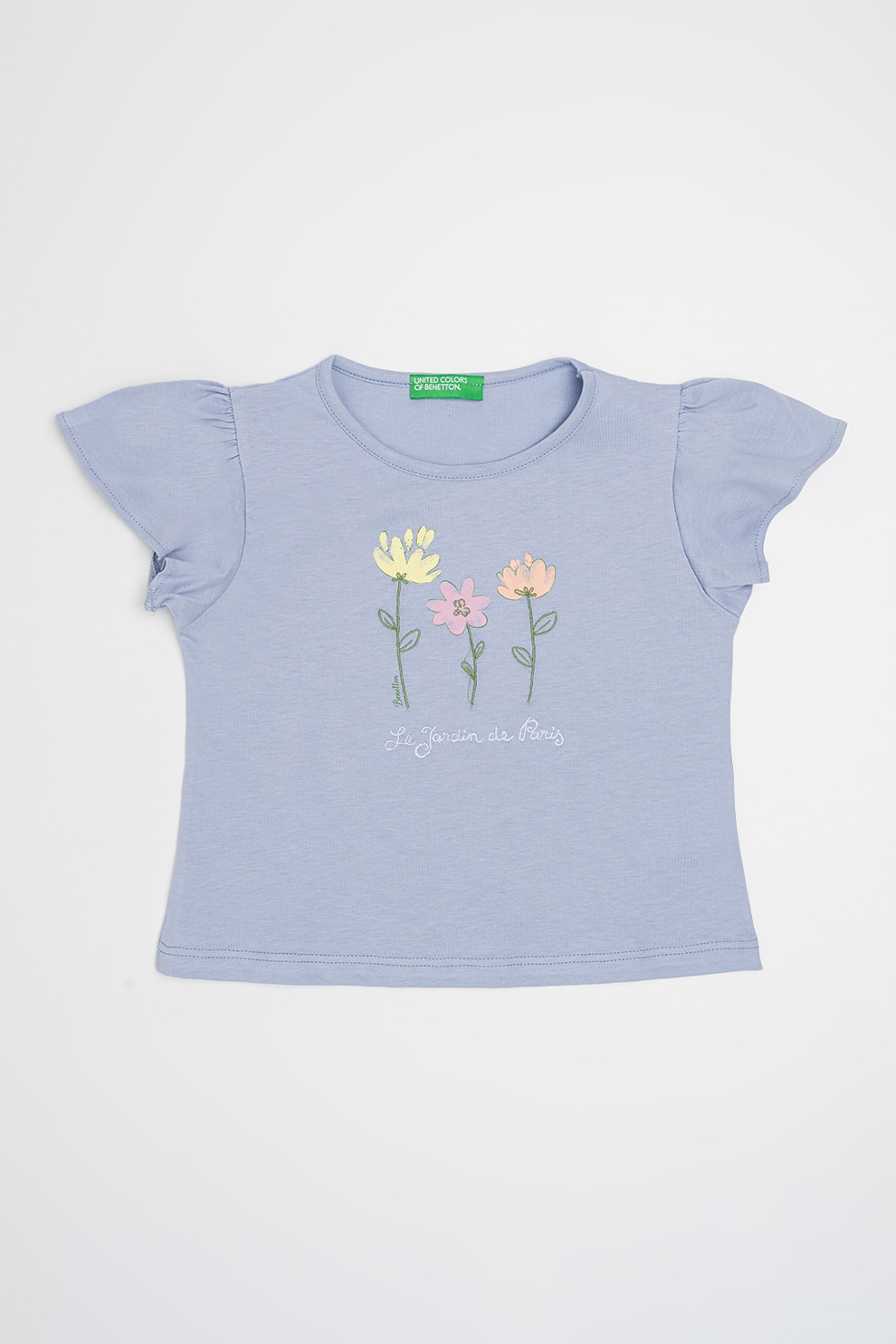 United Colors of Benetton, Tricou de bumbac cu imprimeu grafic, Lila, 82 CM