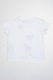United Colors of Benetton, Tricou de bumbac cu decolteu la baza gatului, Alb, Violet, 110 CM