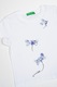 United Colors of Benetton, Tricou de bumbac cu decolteu la baza gatului, Alb, Violet, 110 CM