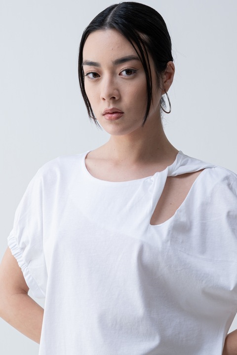 United Colors of Benetton, Tricou lejer cu decolteu la baza gatului, Alb