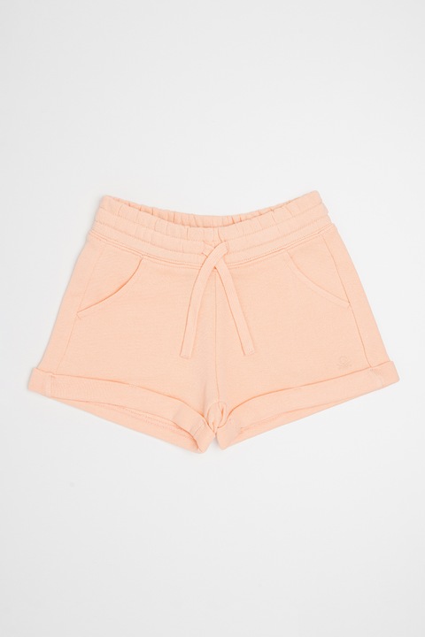 United Colors of Benetton, Pantaloni scurti cu snur de ajustare in talie, Portocaliu pal