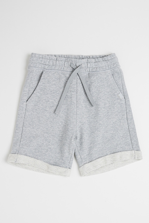 United Colors of Benetton, Pantaloni scurti de bumbac cu talie ajustabila, Gri melange