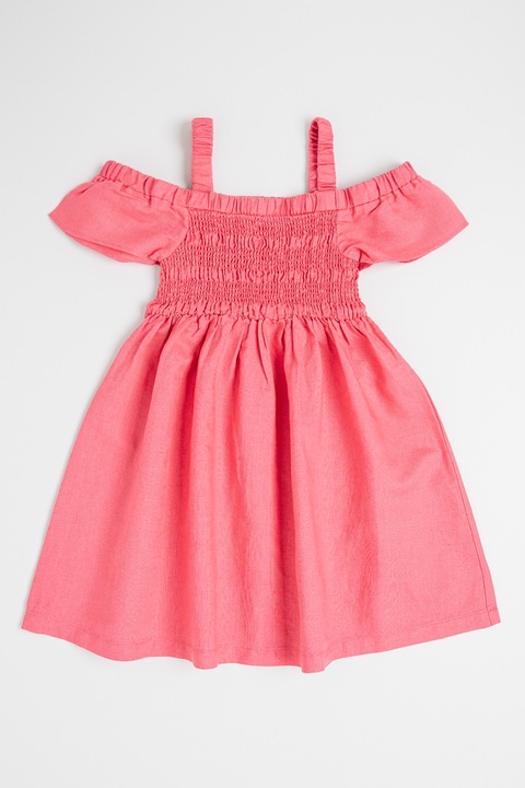 United Colors of Benetton, Rochie din amestec de in, Roz zmeuriu