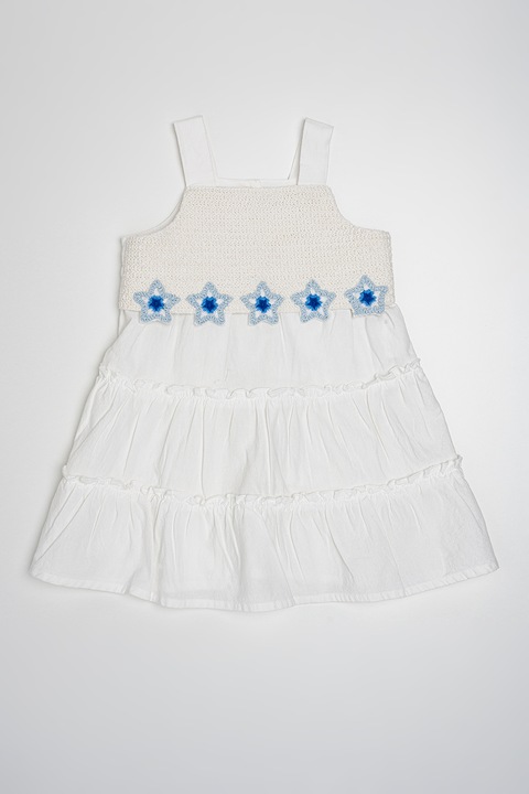 United Colors of Benetton, Bővülő ruha hímzéssel, Pasztellkék/Törtfehér