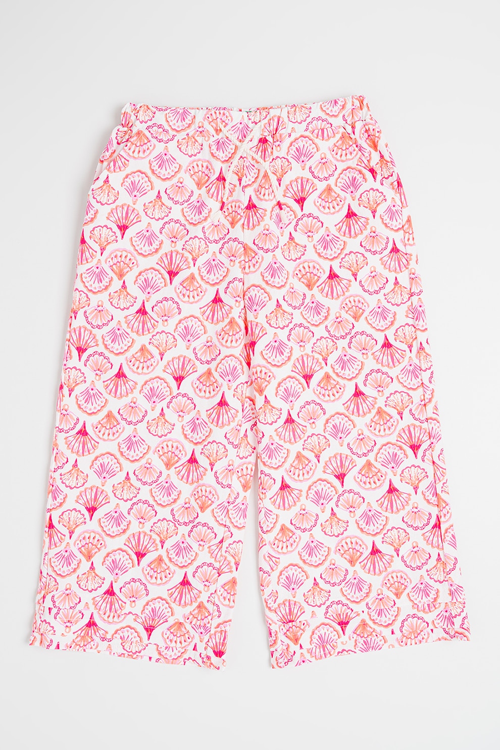 United Colors of Benetton, Pantaloni cu imprimeu, Alb murdar, Roz, 160 CM