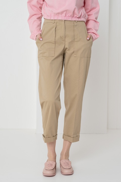 United Colors of Benetton, Pantaloni conici cu talie inalta, Maro camel