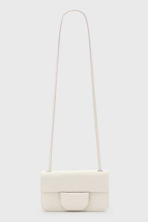 AllSaints, Geanta crossbody de piele Ann, Alb