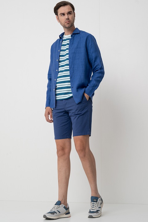 United Colors of Benetton, Hosszú ujjú lenvászon ing, Kék