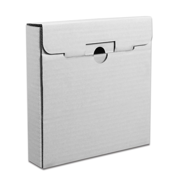 Set 10 cutii depozitare pentru placi vinil, Kapak, 19x19x3cm, alb