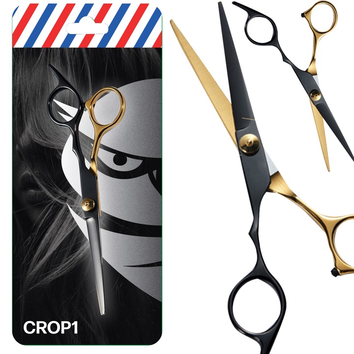 Foarfeca De Tuns Renew Force, 17cm, Profesionala Otel Inoxidabil, Design Ergonomic, Lame Ascutite Pentru Taiere Precisa, Suport Pentru Deget, Ideala Pentru Frizerii Si Uz Casnic, Potrivita Pentru Toate Tehnicile De Taiere, Durabilitate Ridicata, CROP1