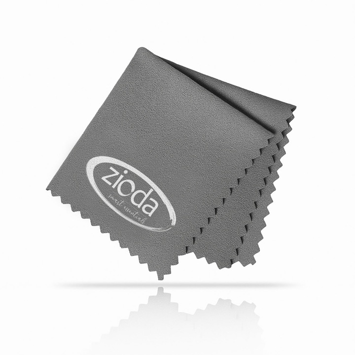 Микрофибърна кърпа, zioda smart essentials®, за почистване на очила, смартфони, екрани, смарт часовници, бижута, LCD, лещи за камери, устройства, без следи или драскотини, може да се пере, за многократна употреба, подходяща за животни, 13x13 см, сива