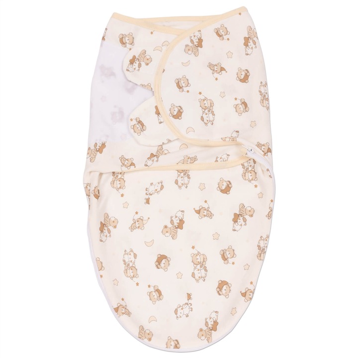 Set 2 sisteme de infasat reglabil cu fermoar 0-3 luni Kidizi® Orso, bumbac 100%, 0.5 tog