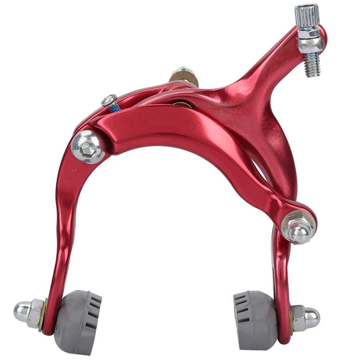 Frana bicicleta HERUSI, aluminiu, rosu, set