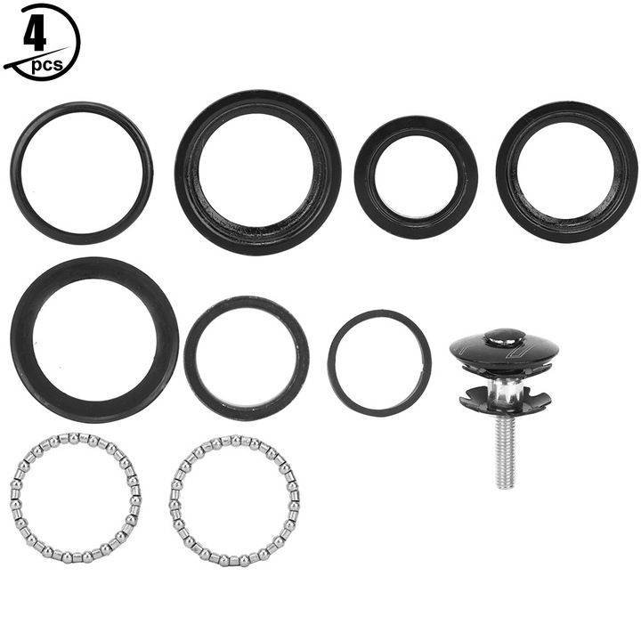 Kerékpár első villa csapágykészlet, 44MM menetes nélküli, fekete, 28.6mm