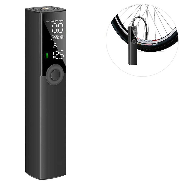 Pompa de umflat sport Enforose, cu functie de memorie, inflare rapida, compacta, portabila