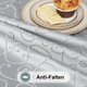Fata de masa material textil, dreptunchiulara, gri cu model, 100 x 140 cm, set 2 bucati