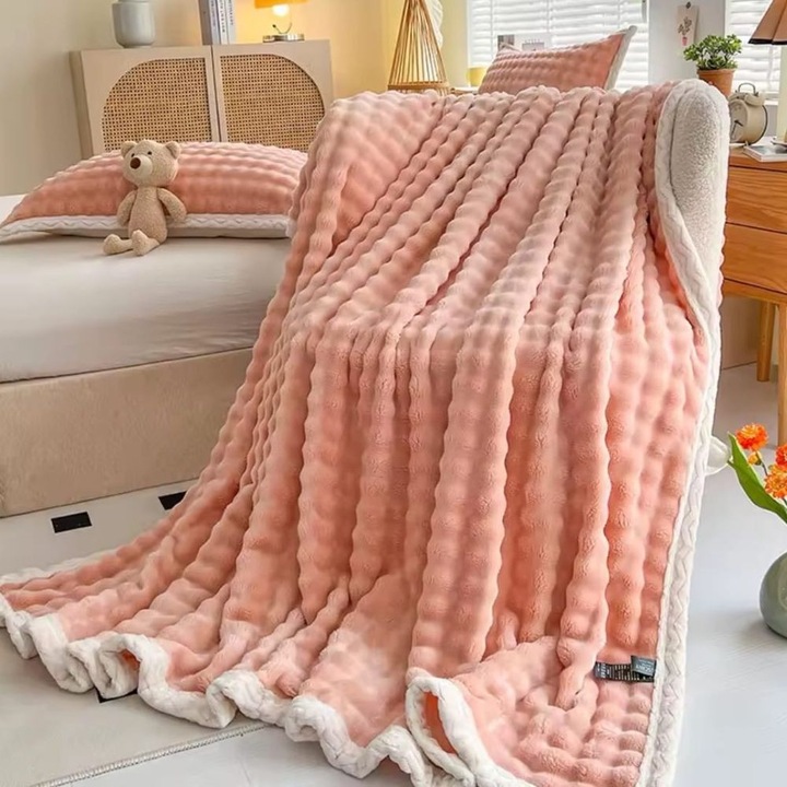 Patura cocolino, Casa de Vis, pat dublu, multicolor, 200 x 220 cm, AC-D07