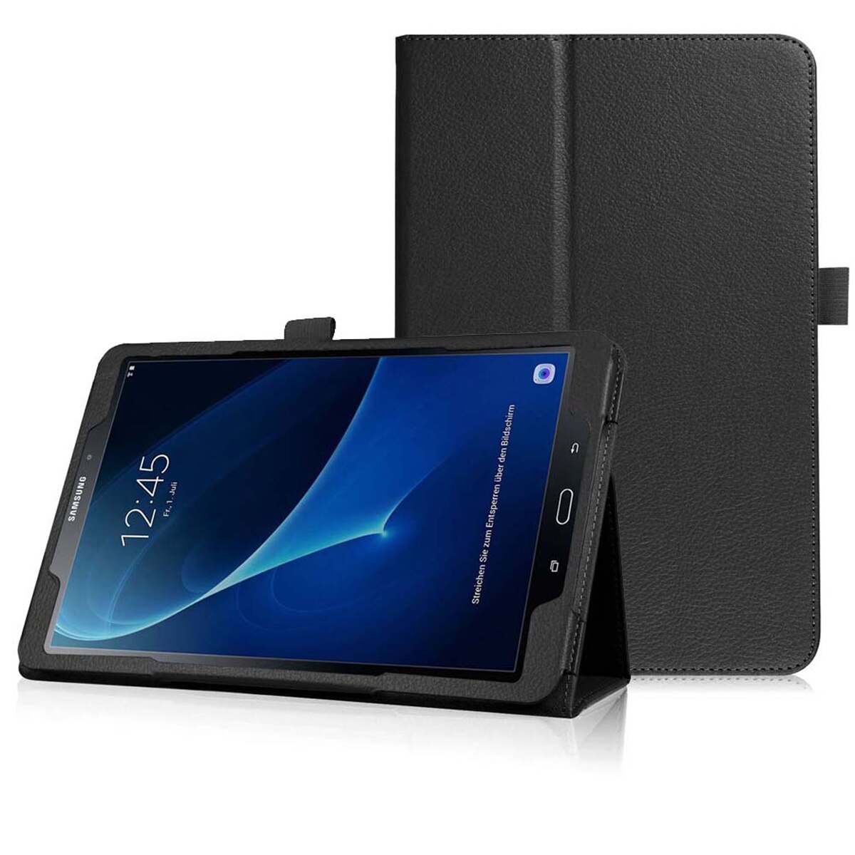 Husa tableta pentru Samsung Galaxy Tab A 10.1 (2016), piele PU, inchidere magnetica, neagra