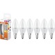 Set 6 Becuri OSRAM Star, B60, E14, 7.5W (60W), 806 lm, lumina calda (2700K), clasa energetica F