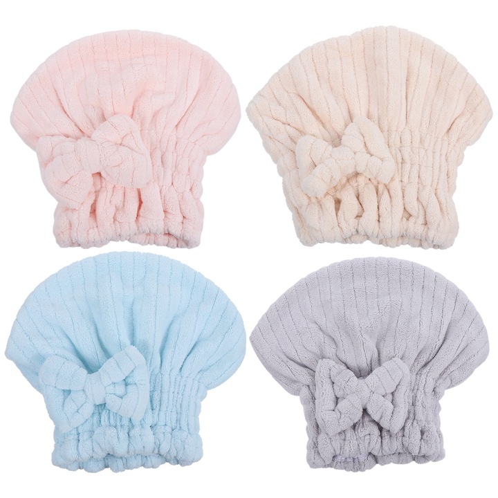ZYBLSSBB, turban prosop din microfibra pentru par cu funda, absorbant rapid, LSM783-BCS0371107, multicolor