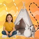 Cort pentru copii Teepee cu 3 perne Cloud Bunny Dream Catcher Bej