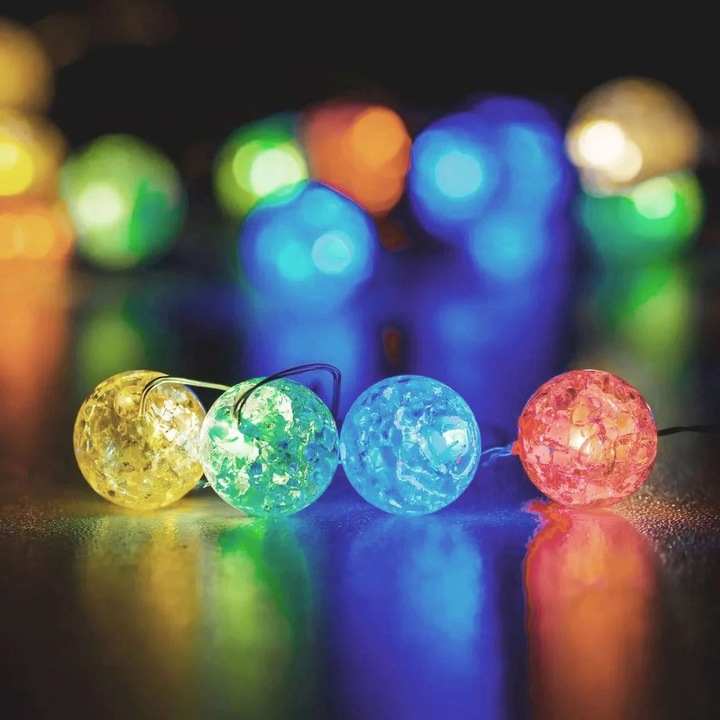 Instalatie cu Lumini Perdea cu 144 de Becuri LED cu Program de Interior & Exterior 1m - Multicolor