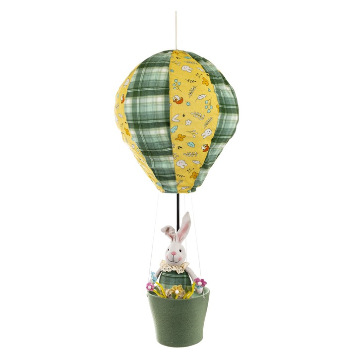 Balon cu aer cald cu iepurasa textil telescopic 90cm