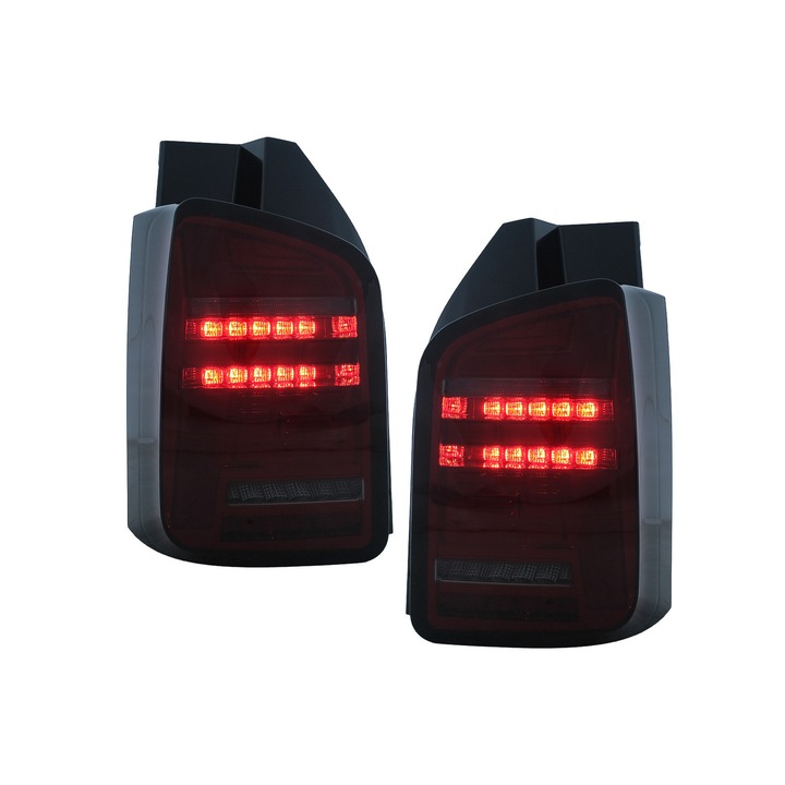 Комплект от 2 Full LED задни светлини, съвместими с VW Transporter V T5 Facelift 2010-2015 Smoke Red