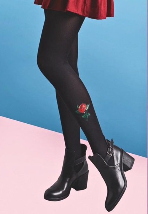 Dres Penti Lovely 80 DEN „Roses” – Negru L3/XL4 (42-48)