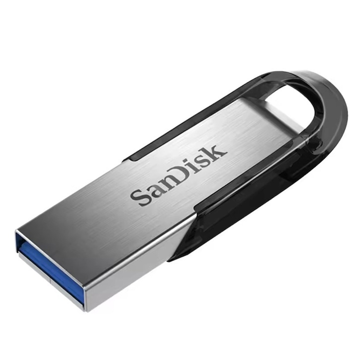USB памет 128GB, USB 3.0, Click SanDisk, метал, сива