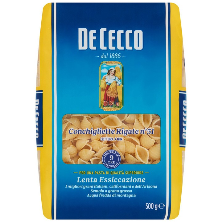 De Cecco 51 Conchigliette Rigate 500гр