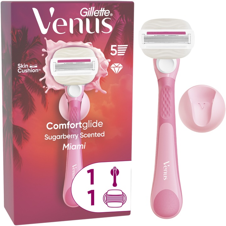 Самобръсначка Gillette Venus ComfortGlide Miami Sugarberry, За жени, 1 брой