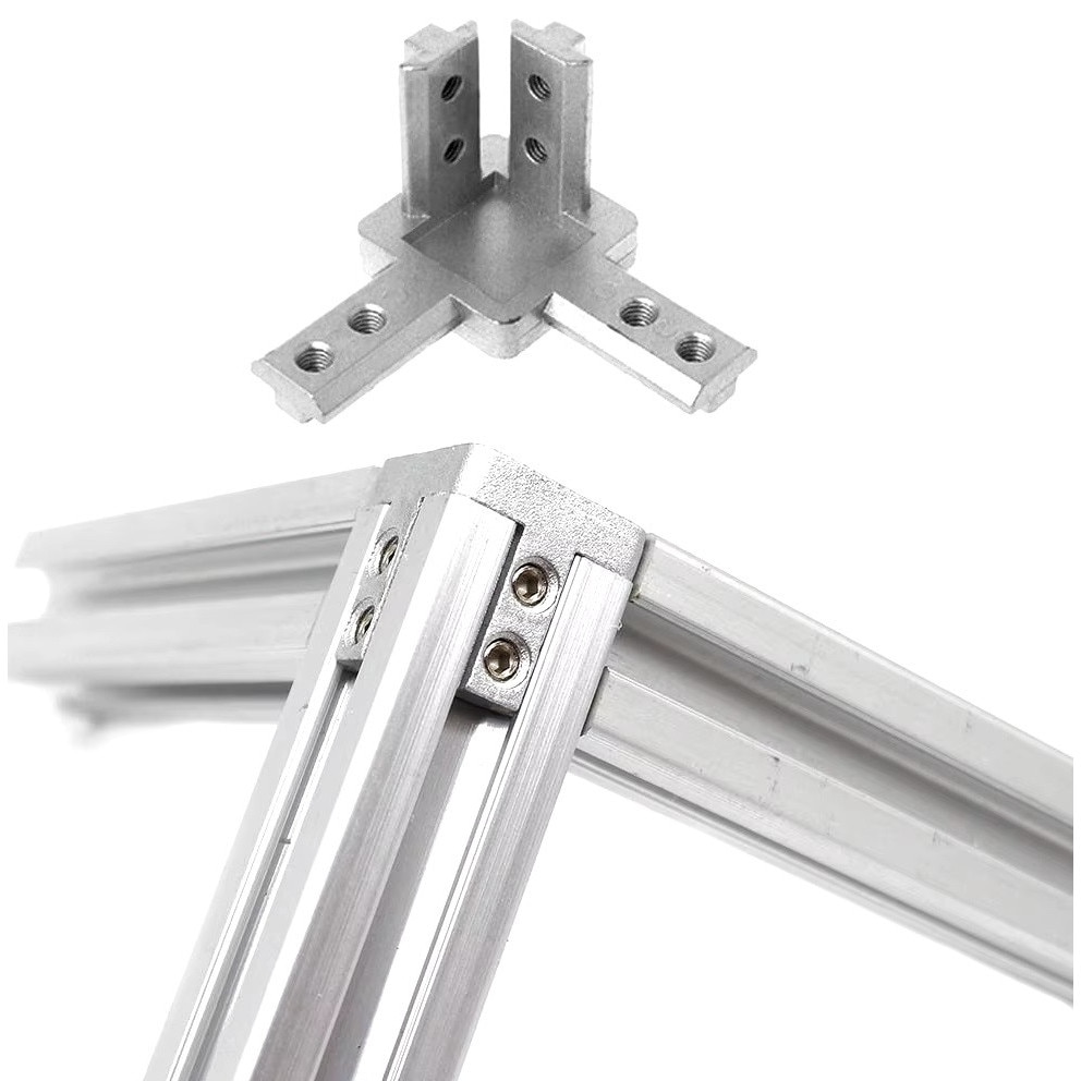 Conector de colt cu trei laturi, matik, 40x40, aluminiu anodizat