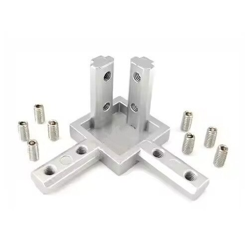 Conector de colt cu trei laturi, matik, 40x40, aluminiu anodizat