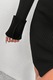 Rochie Dama, Bodycon, Cu Guler Mock, Tricot, Cu Tiv Despicat, Negru