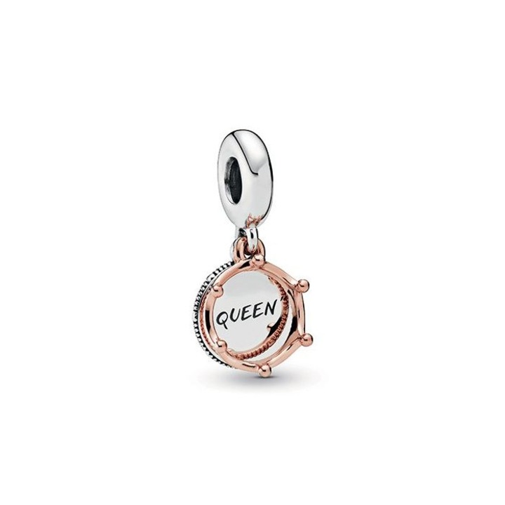 Charm cu model Queen, din Argint, culoare rose gold