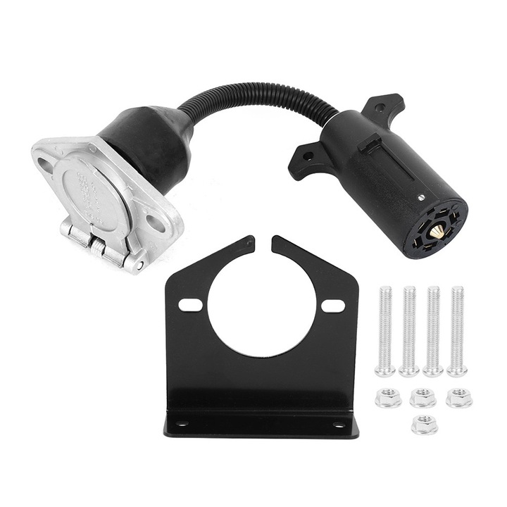 Adaptor remorca HERUSI 7 pini rotund 7 pini plat, flexibil, rezistent, universal
